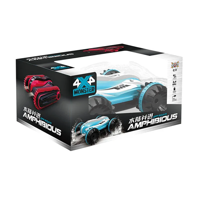 RC автомобиль-амфибия 1803 1804 воды land 2,4 ГГц 6-канальный "," Танк "," машины 360 градусов вращения устойчив к механическому воздействию автомобильный пульт дистанционного управления Управление игрушки - Цвет: Blue Retail Box