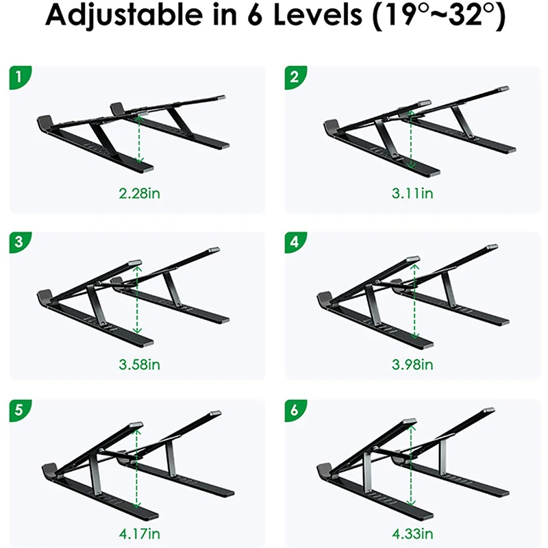 

Laptop Cooling Stand for MacBook Air Pro PC Notebook Laptop Stand Bracket Foldable Aluminium Alloy Laptop Holder for MacBook