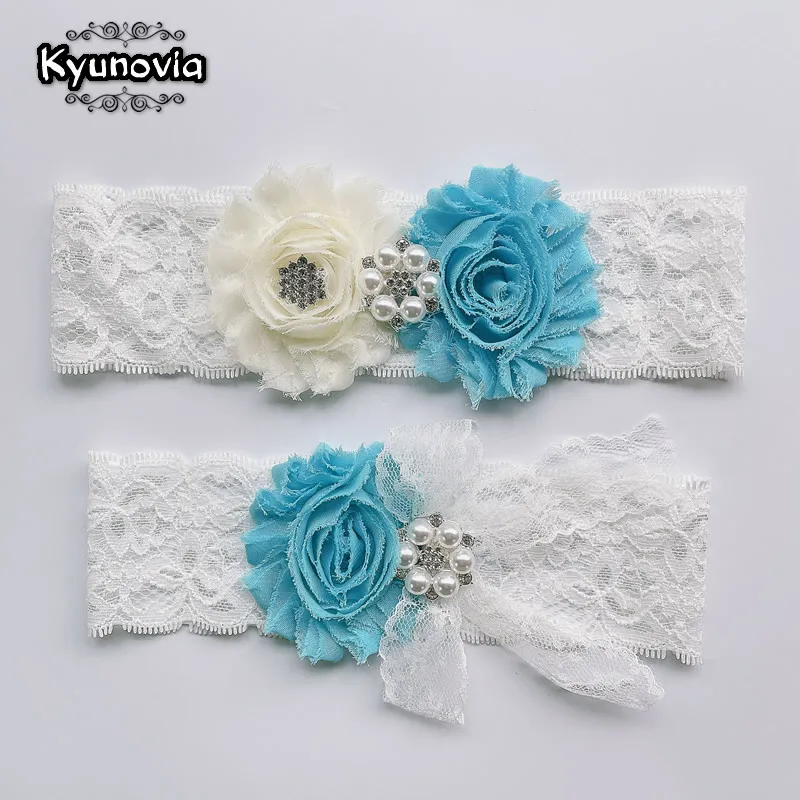 Подвязка с жемчугом разноцветная новый стиль Свадебный кружевной цветок