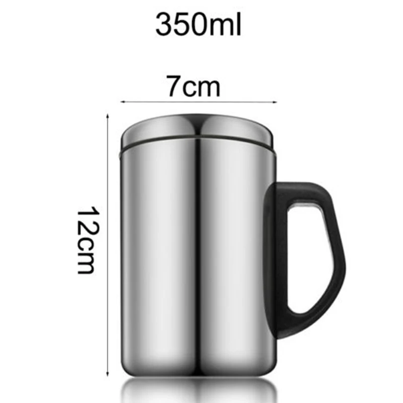 

350/500ml Double Wall Anti Scalding Coffee Mug Insulated Portable Stainless Steel Polishing Beer Tea Juice Drinking Cup
