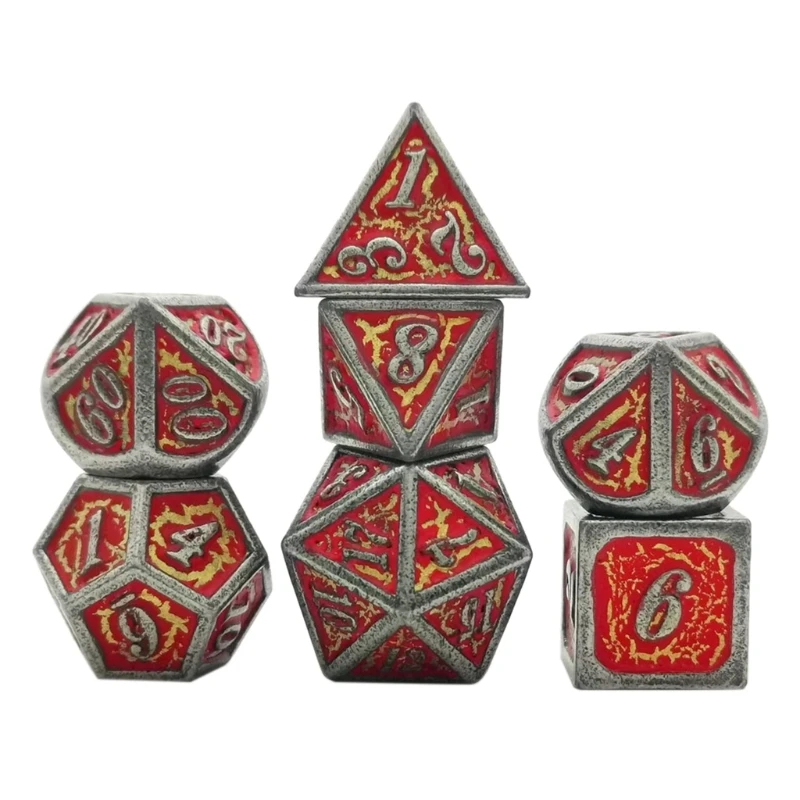

7pcs Deluxe Metal Dice Polyhedral Board Game Dice Set for friends Party RPG MTG