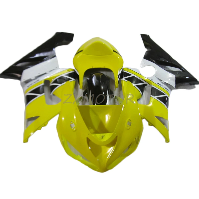 

Желтые черные белые Обтекатели Lucky Strike подходят для 2005 2006 Kawasaki ZX6R комплекты обтекателей zx6r 05 06 ABS инъекция JK54