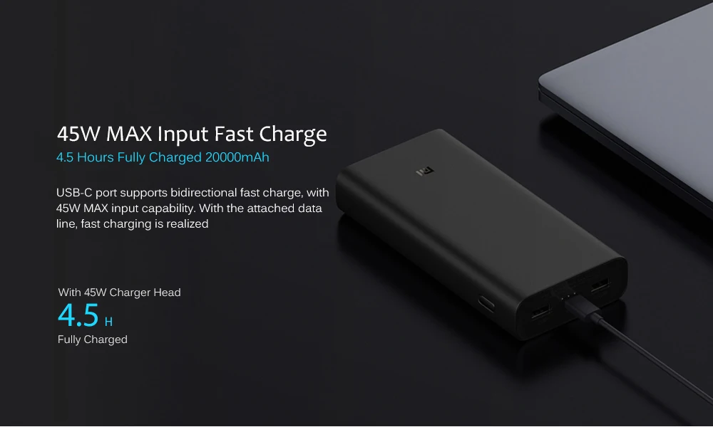 Xiao mi power Bank 3 супер быстрое зарядное устройство 20000 мАч 50 Вт Максимальная Быстрая зарядка портативный PB2050ZM usb type C mi power bank для ноутбука телефона