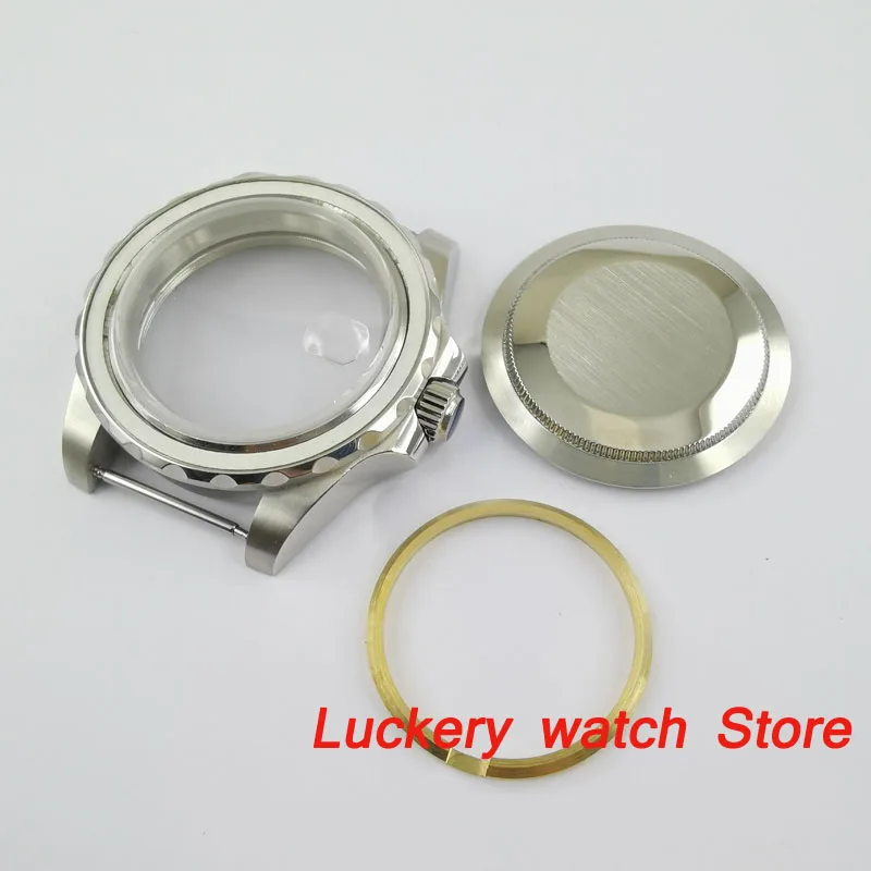 new 40mm case Ceramic bezel Sapphire glass stainless steel Watch Case fit ETA 2836 miyota 8215 automatic movement-BK47 | Наручные часы