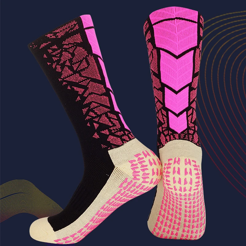 

New Non-Slip Adult Sports Socks With Thick Towel Soles Professional Football Socks Training Exercise Running Cycling Fitness2021