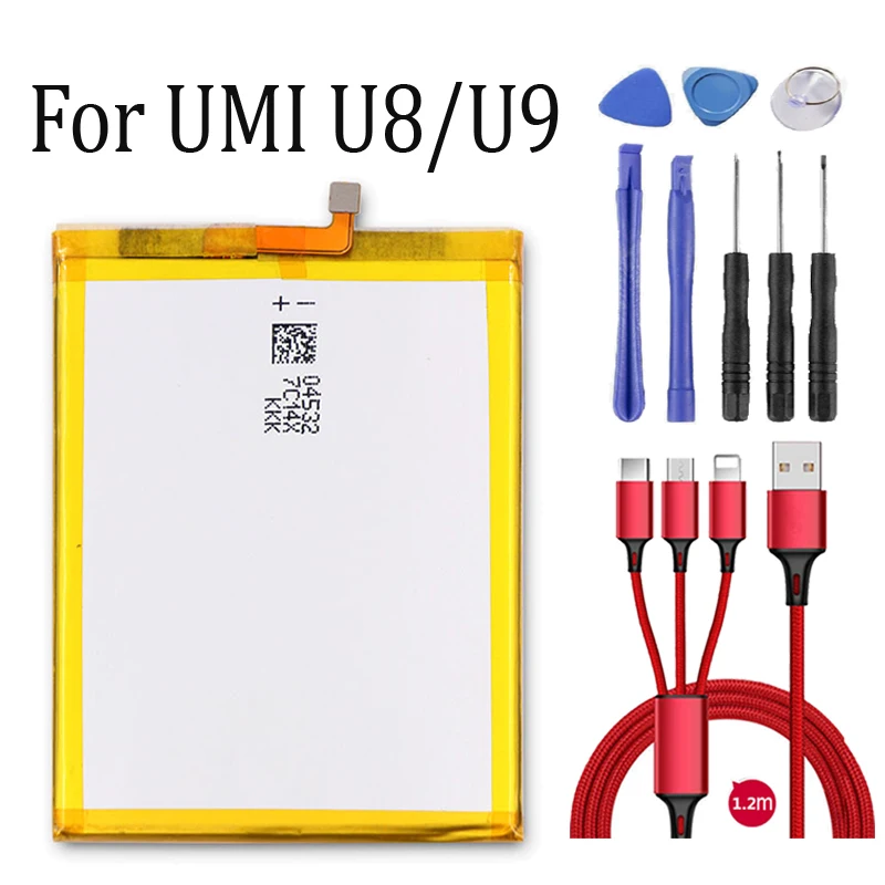 100% Новый аккумулятор для umi U8 Аккумулятор Umi U9/UIMI u8 u9 + USB кабель набор