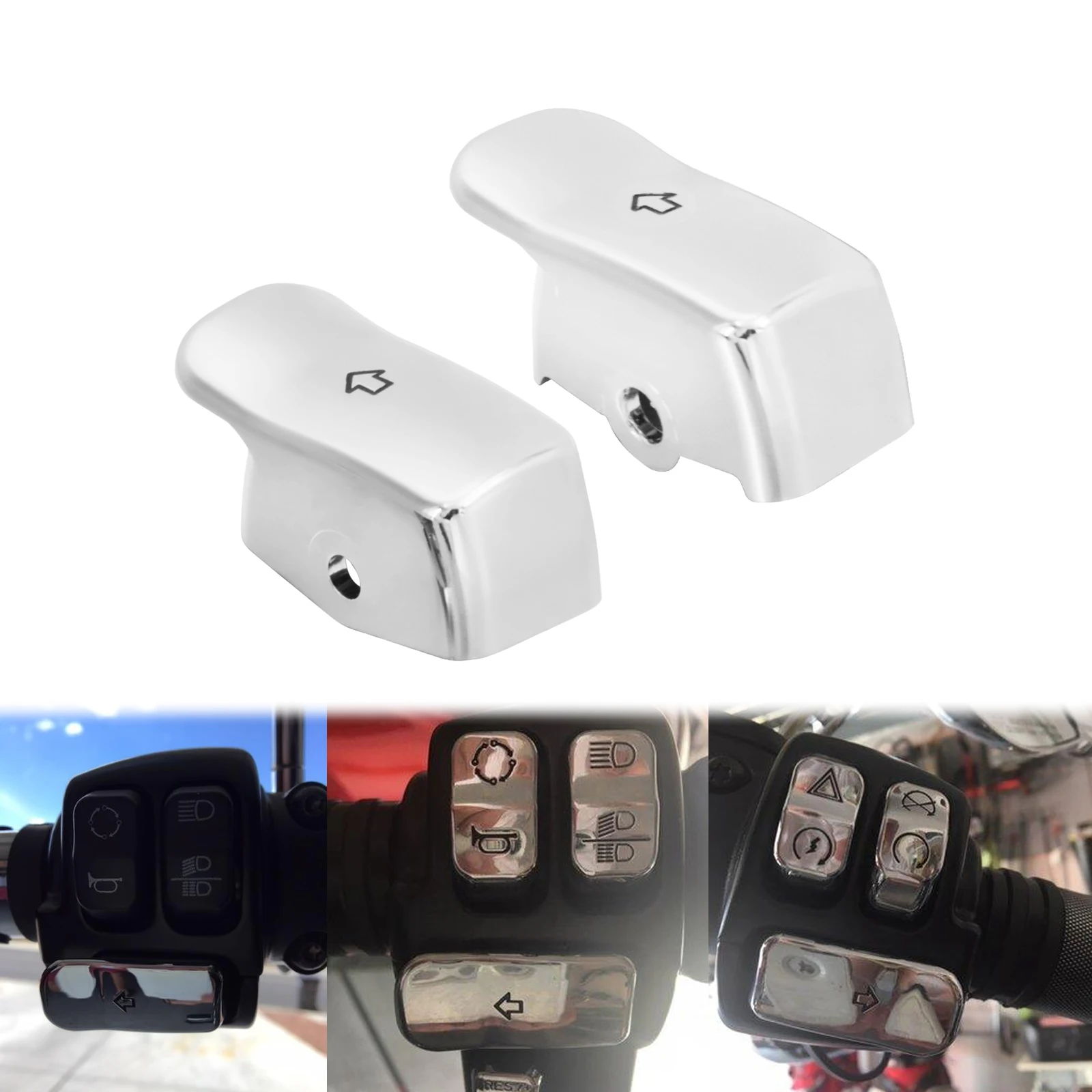 Колпачки для сигнала поворота мотоцикла 2 шт. черные/хромированные Harley Sportster XL