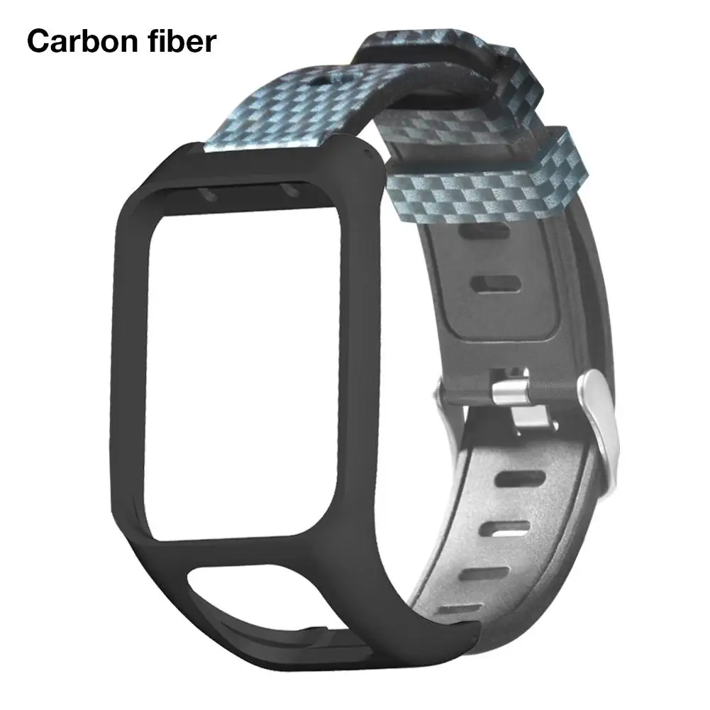 Carbon fiber Многоцветный силиконовый сменный Браслет для часов Ремешок для TomTom Runner 3 TOMTOM Adventurer Smart Watch Band - Цвет ремешка: Carbon fiber