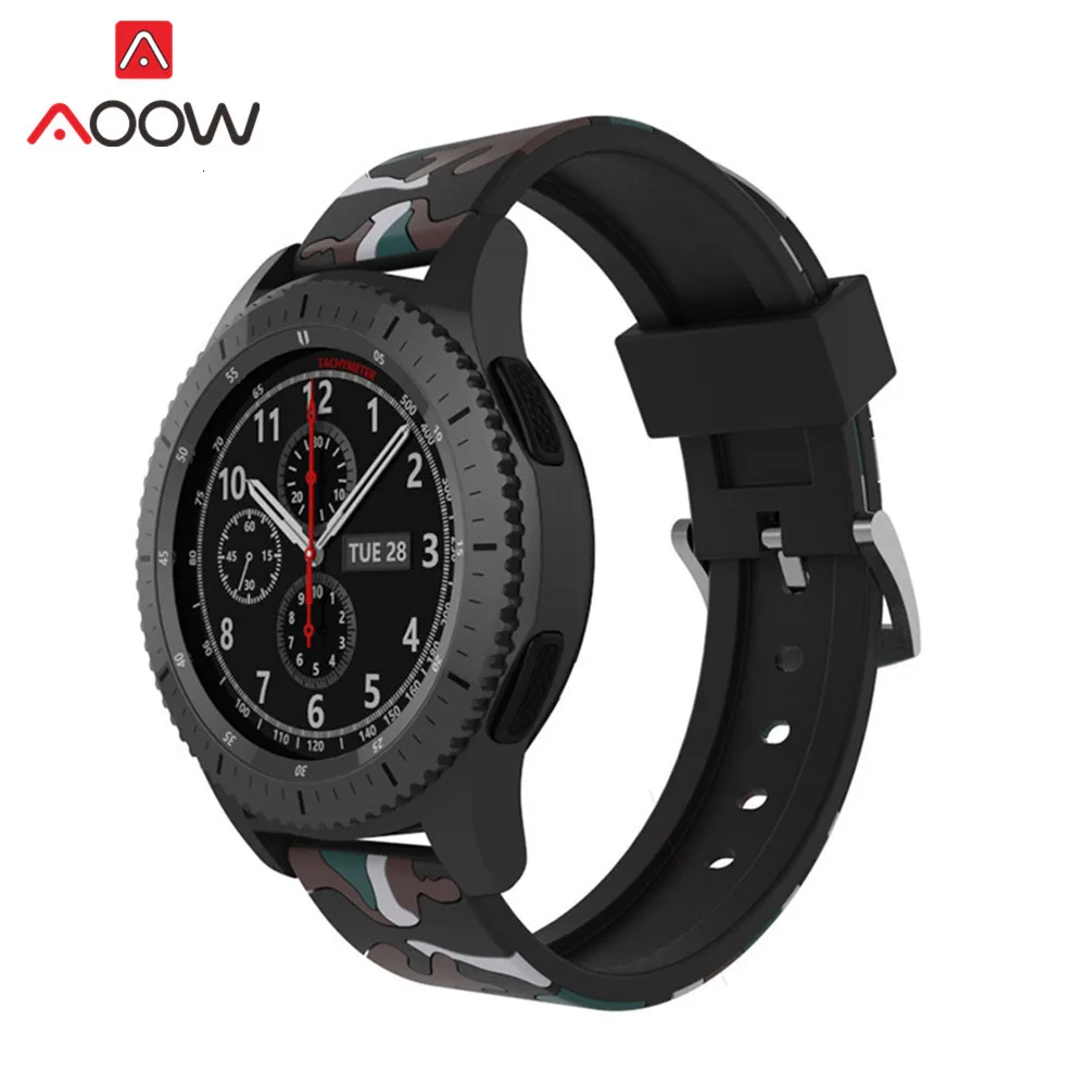 20mm 22mm High Quality Silicone Watchband for Samsung Galaxy Active 42mm 46mm Soft Camouflage Strap Bracelet Band for Gear S2 S3