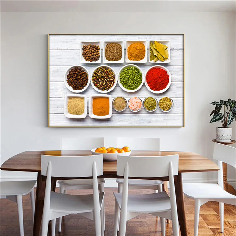 Современная натюрморт картины цветные специи овощи холст искусство приправа