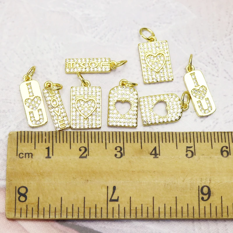 

20Pcs Gold color zircon jewelry pendant Gold color Tiny jewelry charms pendants Handmade women accessories pendants 7286