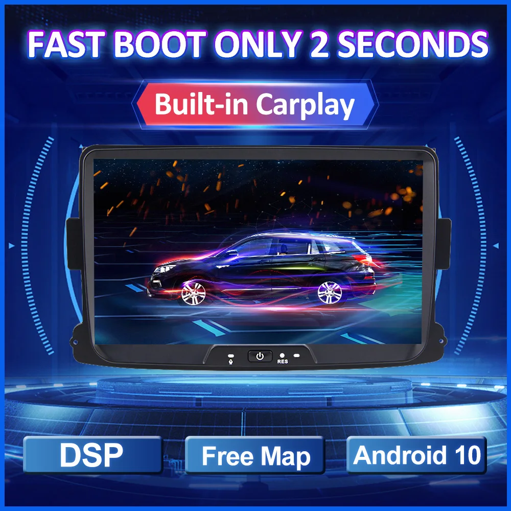 1 Din Android 10 Автомобильный мультимедийный плеер GPS для Dacia Sandero Duster Renault Captur Lada Xray 2 Logan