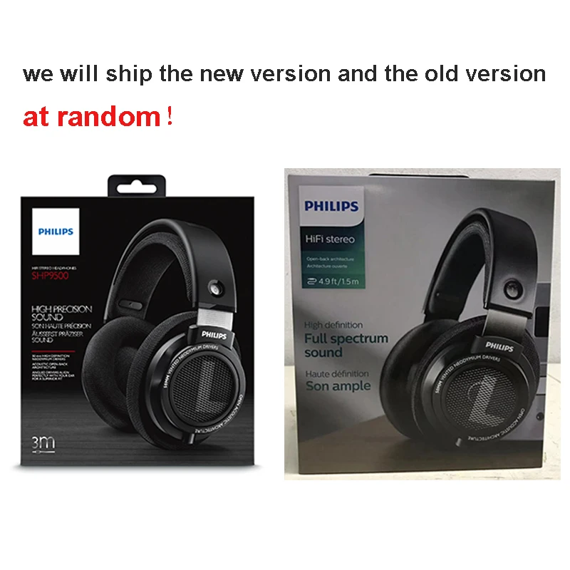 Профессиональные наушники Philips SHP9500 с чистым качеством звука, 3 метра, Hi-Fi гарнитура для Xiaomi MP3 huawei