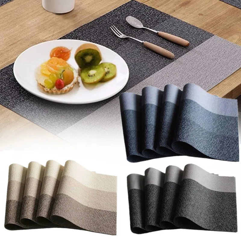 

3 Style Striped Placemats European Style Minimalist Nordic Style PVC Teslin Table Mat Western Food Kitchen Supplies