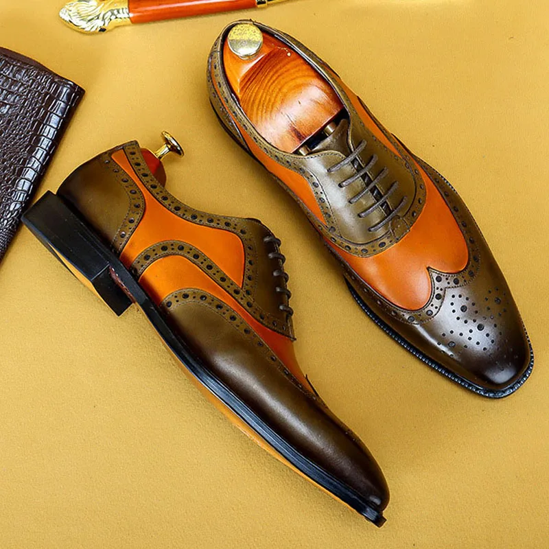 Мужская официальная обувь Мужские оксфорды из натуральной кожи Итальянские