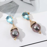 timeless wonder glam zirconia imitation pearl geo stud earrings for women designer jewelry goth luxury brand bride gift emo 3131