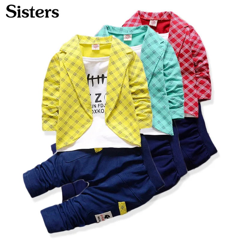 Комплекты повседневной одежды для маленьких мальчиков и девочек на весну осень