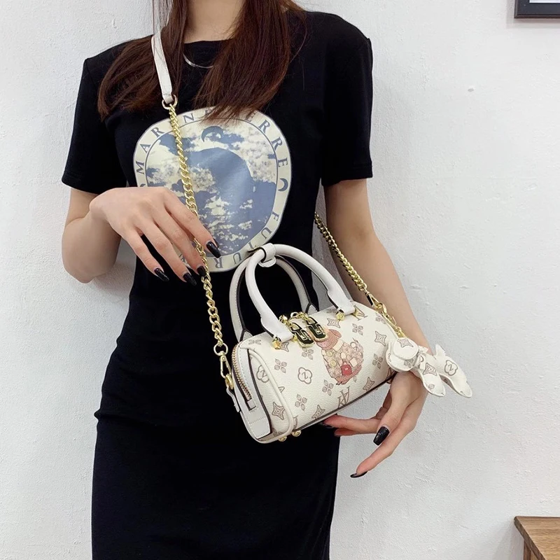 

Luxury Brand Leather Women's Handbags 2021 Hot Sale Fashion Printing Casual Ladies Wallet One-shoulder Messenger Bag Gg Sac Luxe