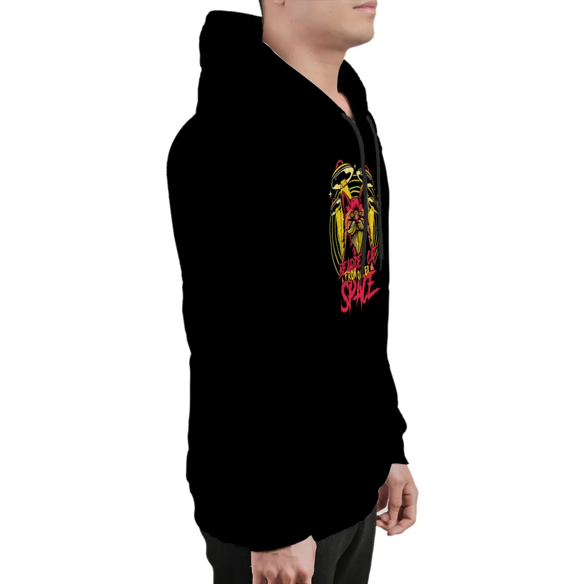 

Men's Hoodie Space Bearded Cat AnimalOversized Streetwear Retro Hood sweatshirt women Men Clothing 37262