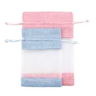 25 шт. 10x14 13x18 см двухсторонние окна-открытие льняной мешочек для хранения ювелирных изделий подарочной упаковке для свадебного торжества из органзы сумка из нетканого полотна