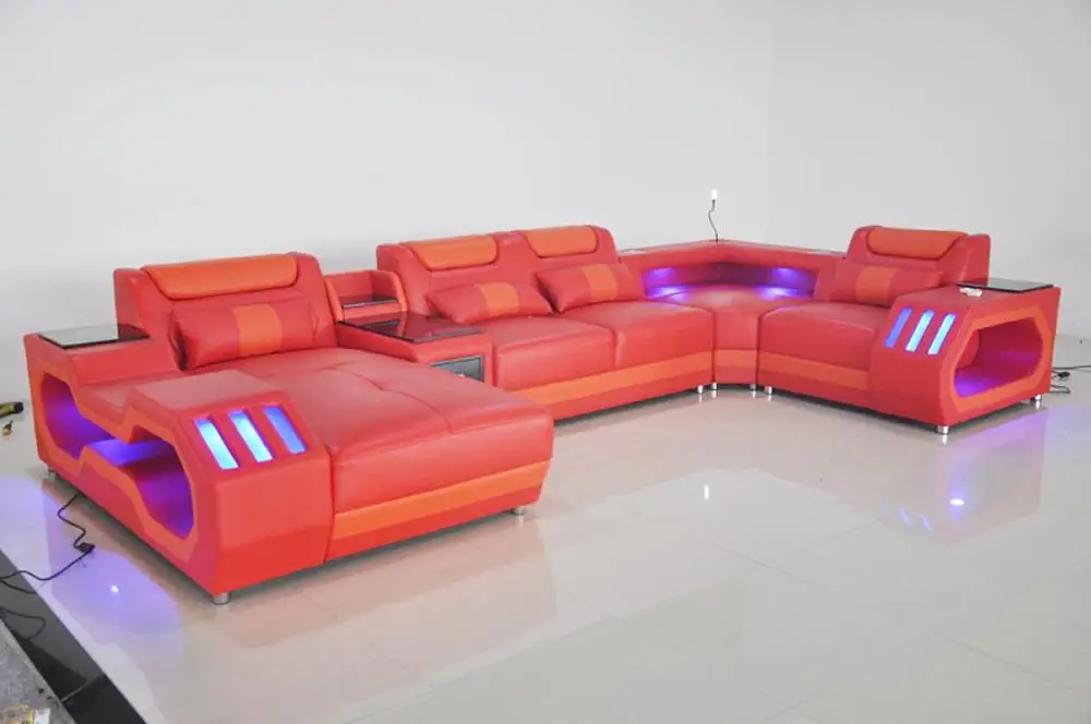 Новый дизайн диван мебель для гостиной кожаный современный секционный