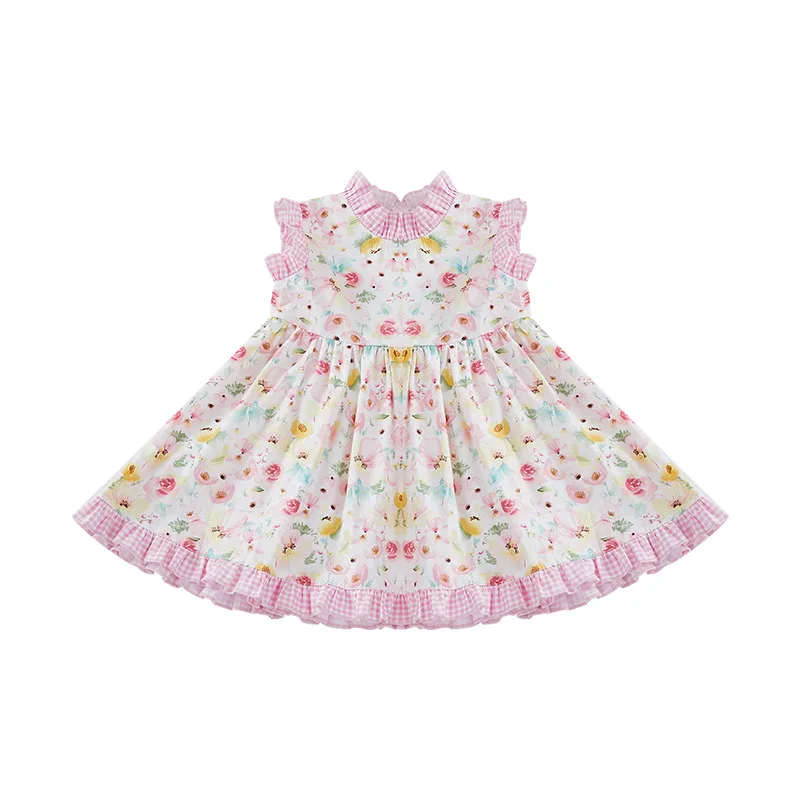 

Summer Children Spanish Floral Dresses for Girls Vintage Princess Dress Baby Frocks Infant Christening Frocks Toddler Vestidos