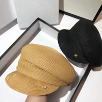 new japanese hats for women solid plain octagonal newsboy cap ladies summer casual straw hat beret painter cap military bonnets