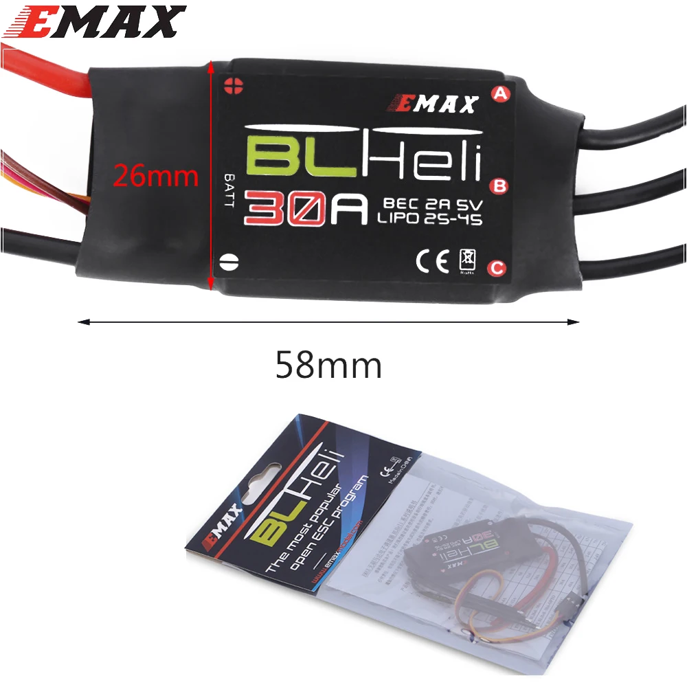 Электрический контроллер скорости EMAX RC ESC BLHELI 20A/30A 2A/5V для квадрокоптера QAV250 250