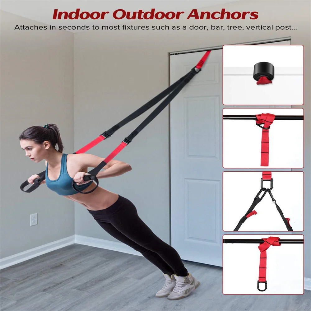 

Fitness Suspension Tension Rope Home Fitness Gym Equipment Exercise Straps Belt Body Trainer Resistance Bands Set Yoga Belt