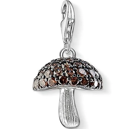

ThomasPT1428 Brown Mushroom Charm Euro-American style Good Jewelry In Ts925 925 Sterling silver Fit Bag Bracelet