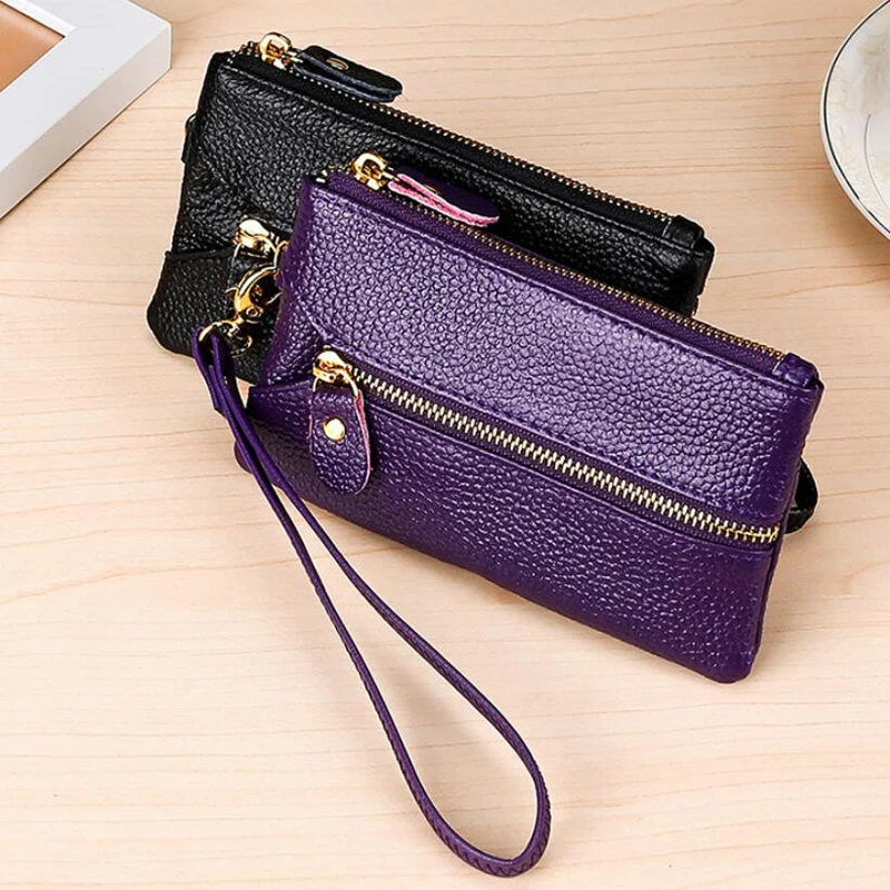 Новинка натуральная коровья кожа 6 брелков кошелек для монет мужчин и женщин