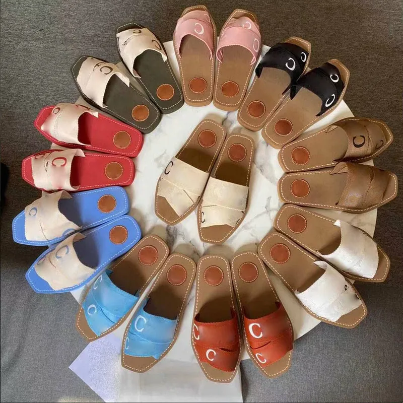 

Rome Beach Sandals Women 2021 Summer Flat Square Toe All-Match High-Quality Women Slides Outdoor Comfortable Brand Women Shoes