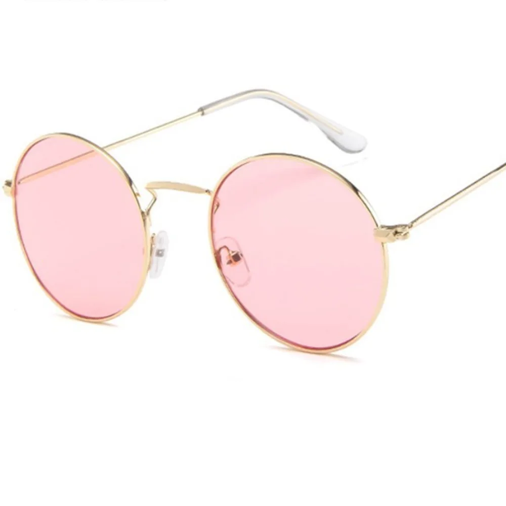 

Очки солнцезащитные женские круглые в металлической оправе, классические маленькие брендовые Прозрачные солнечные очки с красными, оранже...