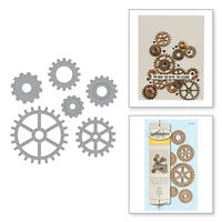 2020 new hot gear circle border pattern metal cutting dies foil for scrapbooking and card making decor embossing craft no stamps