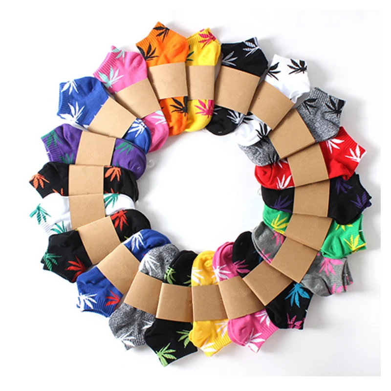 Носки мужские с кленовыми листьями хлопок короткие носки-трубы для скейтборда