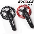 BUCKLOS кривошипная система для велосипеда с квадратным отверстием, модель 104BCD, деталь для горного велосипеда с круглым звездочным кольцом 32-42T 170 мм