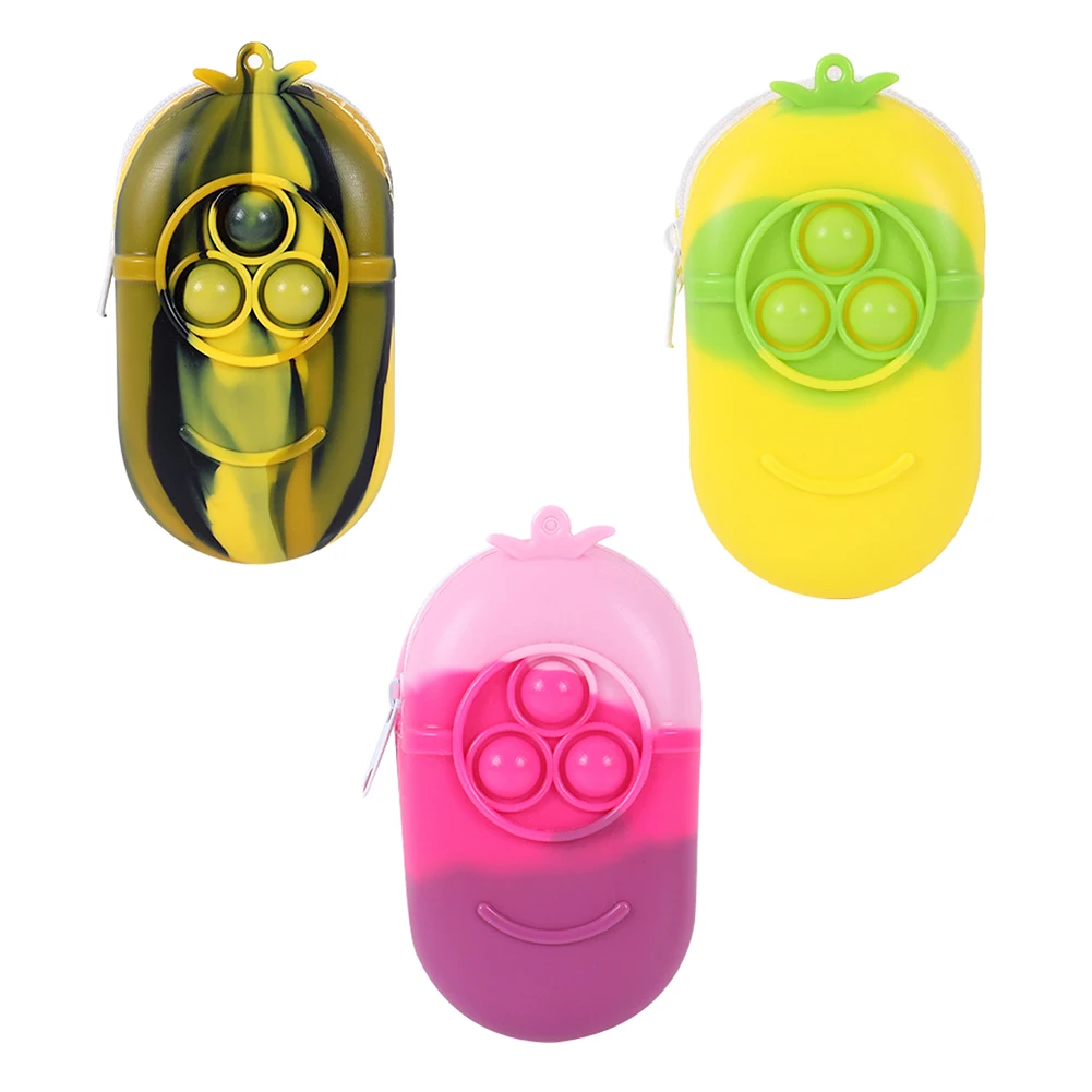 

Anti-Stress Cartoon Push Bubble Coin Purse Decompression Press Storage Bag Kid Adult Interactive Organizer Squeeze Sensory Toy