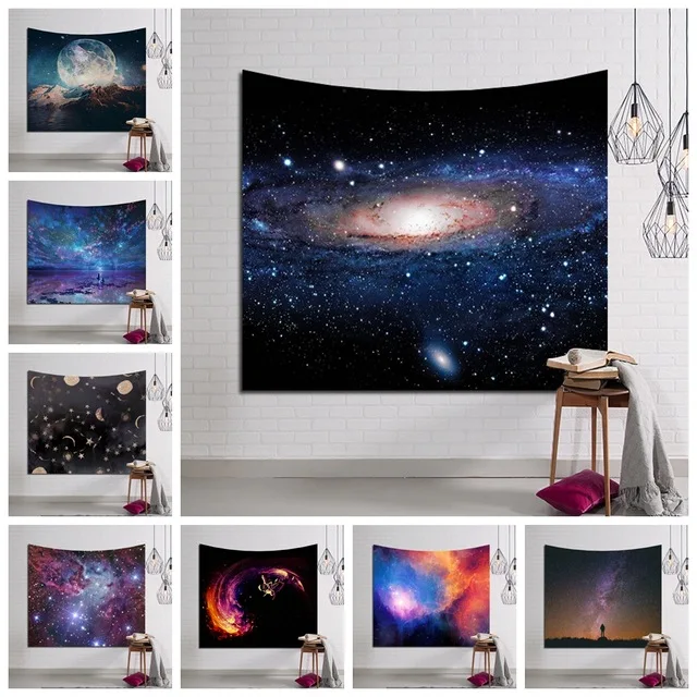

Galaxy Hanging Wall Tapestry Hippie Retro Home Decor Yoga Beach Mat 150x130cm/150x100cm