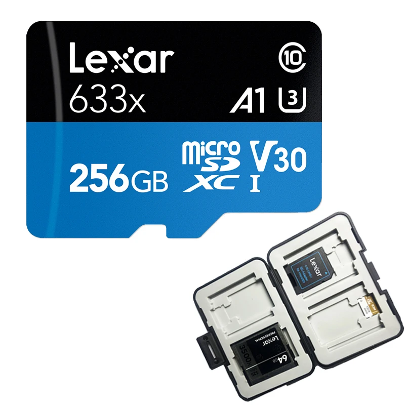 256GB-EZ Share case Lexar 633X 95 МБ/с. Micro SD карты 512 ГБ 128 г 256 ГБ устройство чтения карт памяти Uhs-1 для DJI Mavic Drone Gopro спортивные видео камерные очки Футляр для карт - Емкость: 256GB-EZ Share case