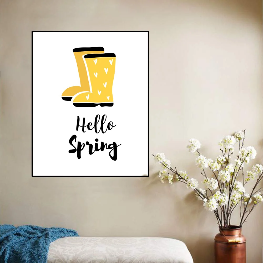 Настенное искусство холст живопись ботинки здравствуйте весна значимое