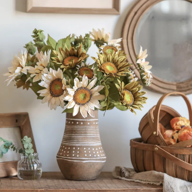 

Autumn bouquet sunflower imitation flower American retro fake flower ornaments home ornaments silk flowers