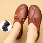 Lucyever модные женские туфли на плоской подошве с бантом, осень 2021, нескользящая повседневная обувь, женские удобные, с мягкой подошвой, туфли для мам женские