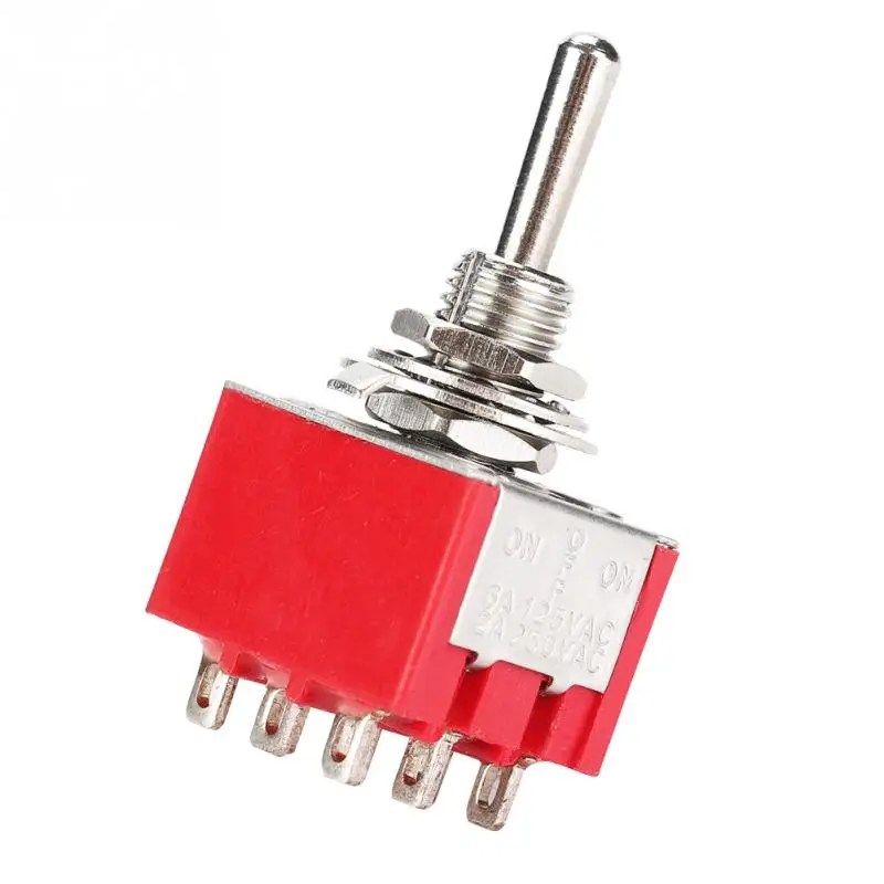 5 шт. MTS 303 2A/250VAC 5A/125VAC Мини тумблер 3PDT 9 Pin3 положение ВКЛ ВЫКЛ на клапан|Выключатели|