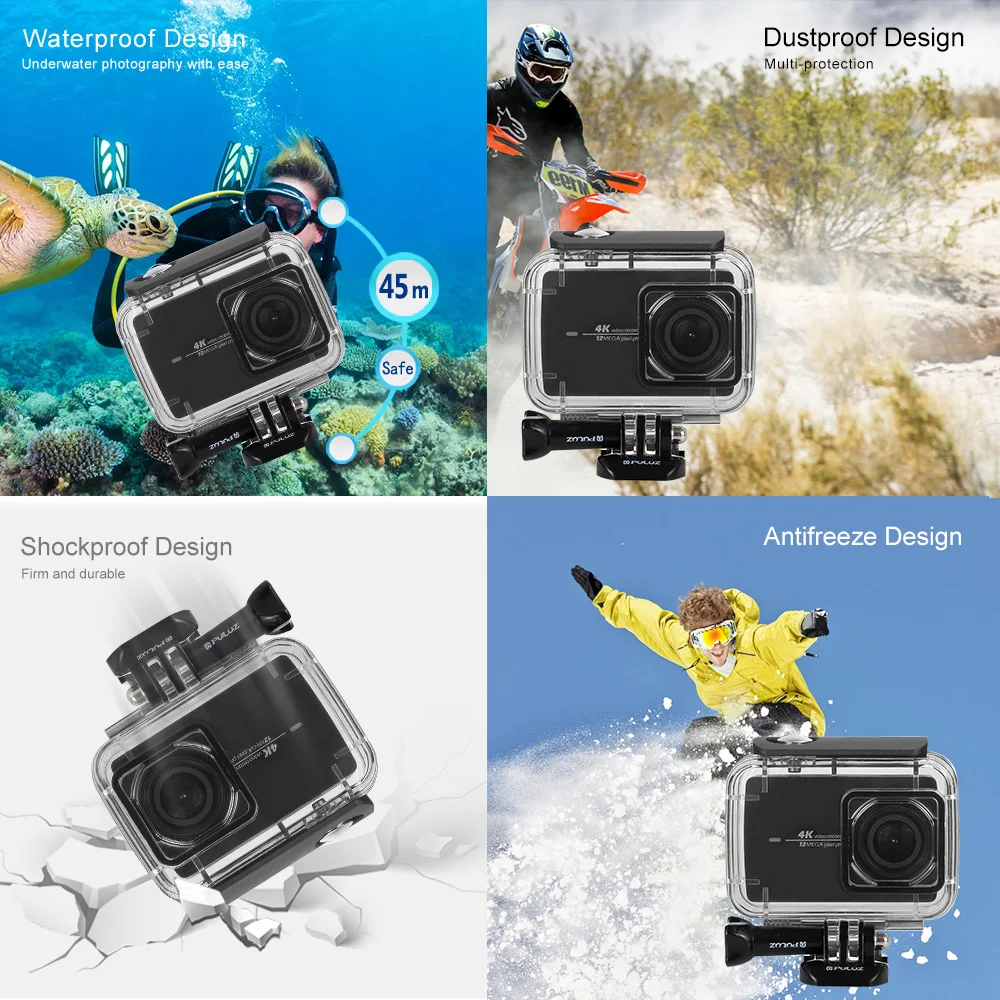 PULUZ 45 м водонепроницаемый корпус для подводного дайвинга чехол Xiaomi Xiaoyi II 4K
