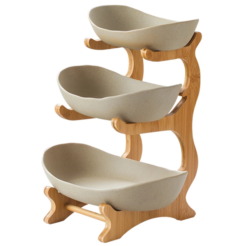

Living Room Home Plastic Three-layer Fruit Plate Snack Creative Modern Dried Basket Candy Dish