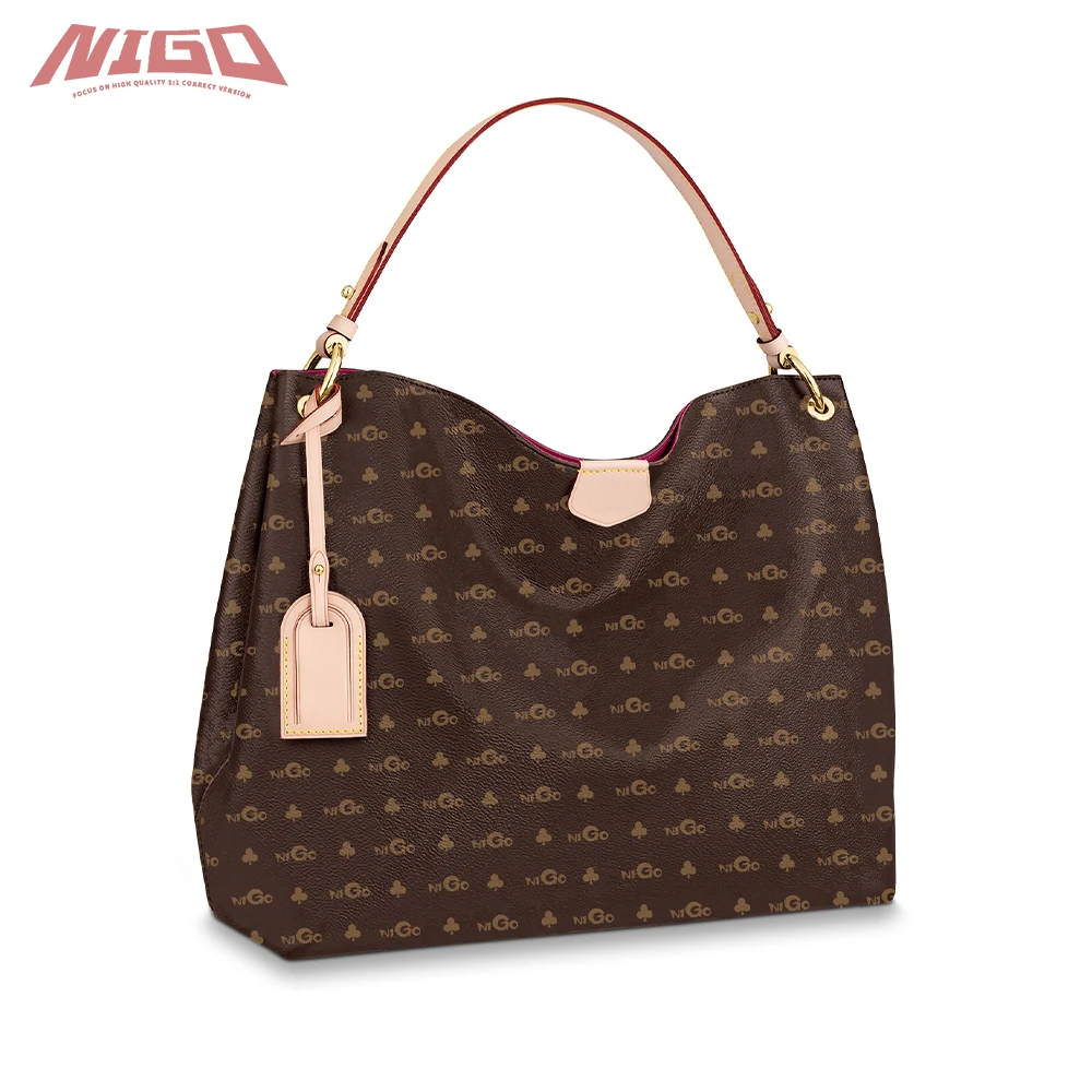 

Изящная Холщовая Сумка NIGO Ms 21ss, кожаная сумка через плечо, сумки PM M43703 M43701 hg # nigo59252