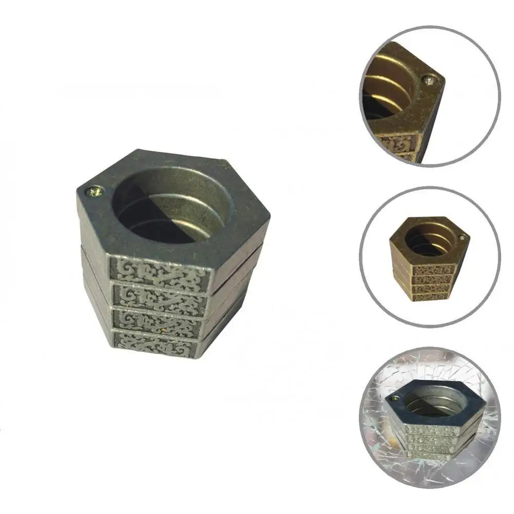 

Premium Emergency Ring Compact Metal Hexagon Shape Emergency Ring Self-Defense Ring Emergency Ring