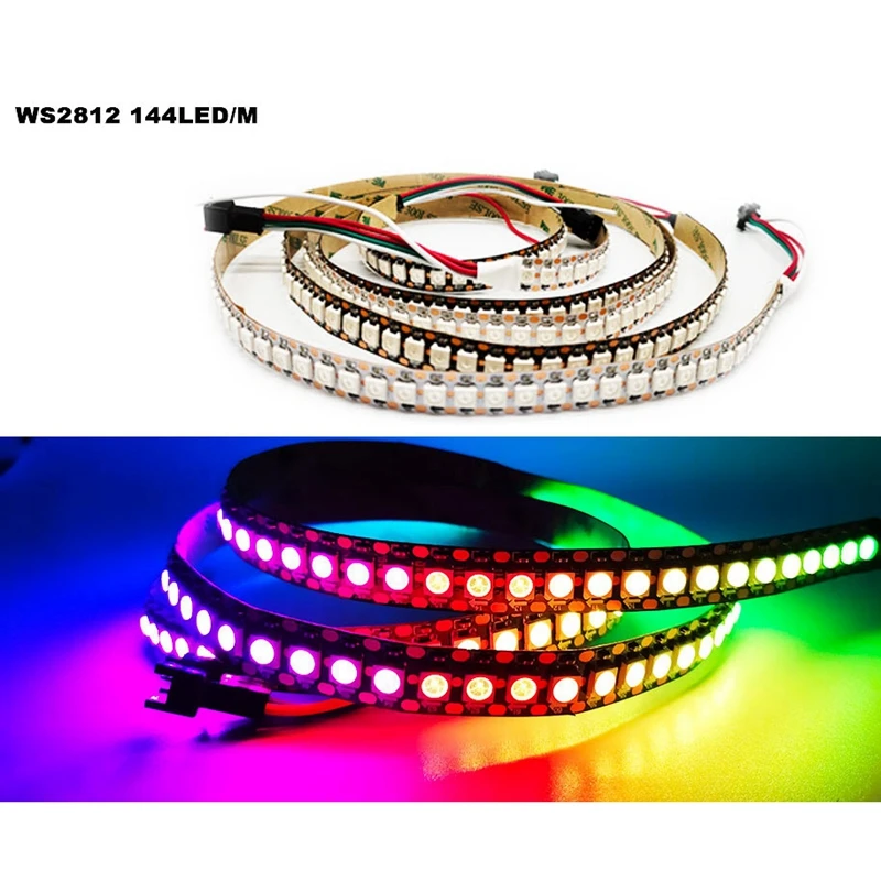 WS2812B умная цветная (RGB) Светодиодные ленты WS2812 индивидуально адресный свет 30/60/144led