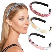 new female wide stripe hairbands elastic print flower headbands hair hoop bands lattice fashion bezel hair accessories headdress