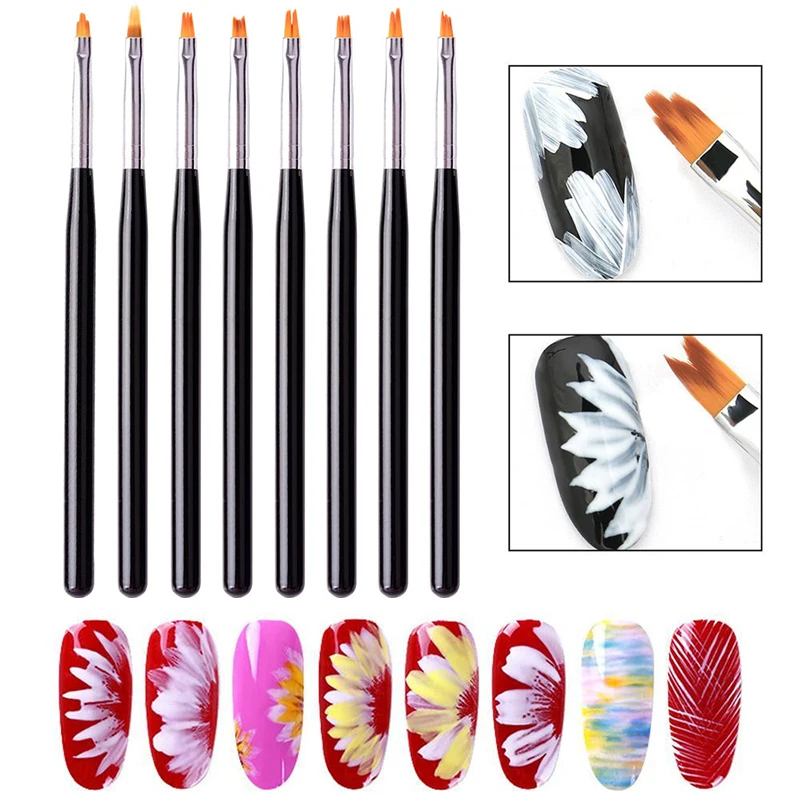 Набор кистей для акрилового маникюра 8 шт.|Кисти ногтей| |